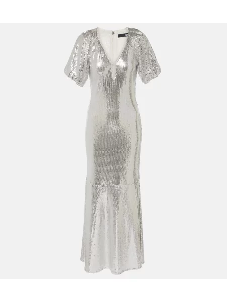 Sukienka midi Rotate do kolan garniturowa srebrna