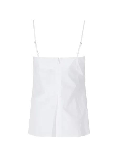 Top Isabelle Blanche drapat cu bretele alb