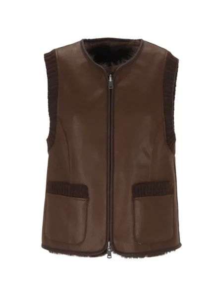Reversibil vestă Urbancode cu blană maro
