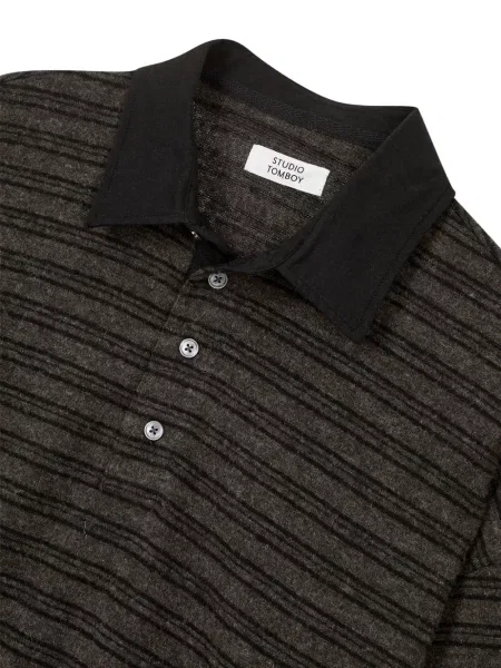Lung tricou polo Tomboy maro