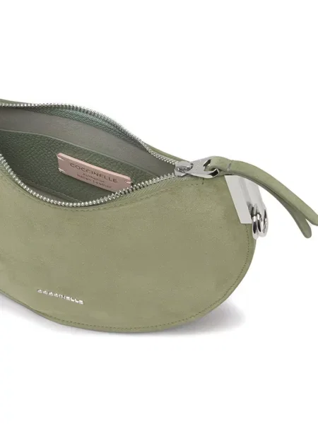 Geantă Coccinelle din piele de căprioară verde