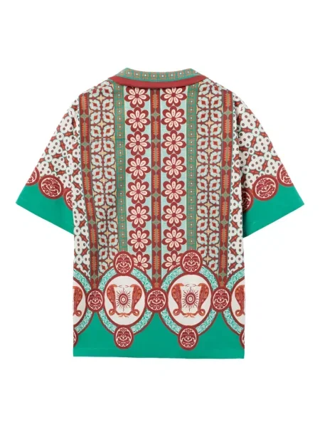 Cămașă La Doublej cu imagine cu imprimeu geometric verde