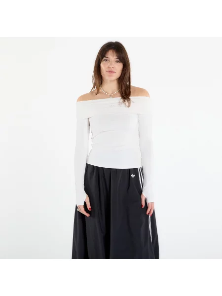 Długi top Adidas z długim rękawem biały