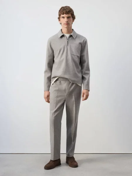 Joggery regular fit jasny / pastelowy Mężczyzna S MANGO MAN szary