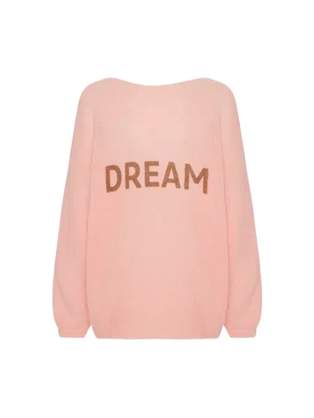 Sweter Americandreams wełniany pomarańczowy