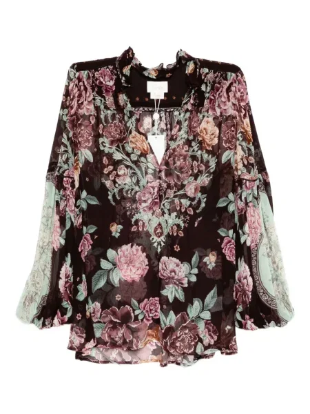 Bluză Camilla cu volane maro