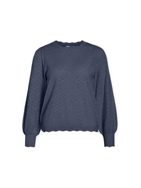 Pulover Vila tricotate retro albastru