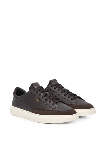 Sneakerși Boss din piele maro