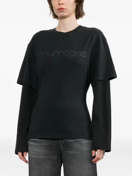 Tricou Courreges cu imagine negru