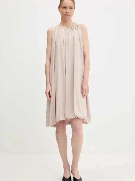 Answear Lab sukienka mini rozkloszowana beżowy