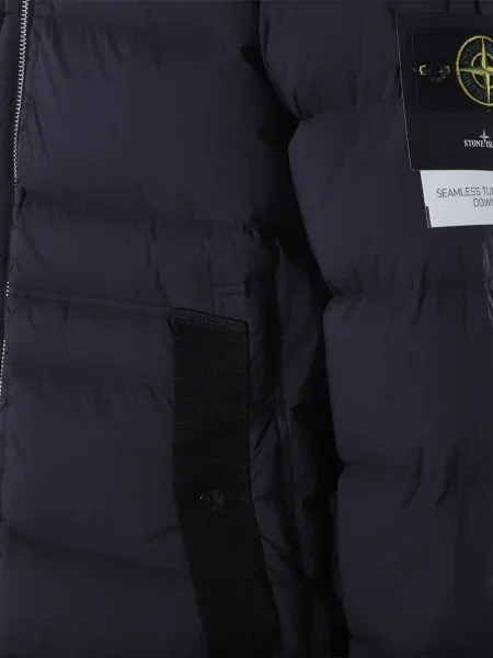 Kaput Stone Island s kapuljačom kamenje crna