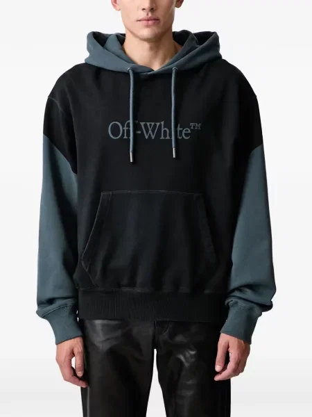 Bluza z kapturem Off-white z nadrukiem biała