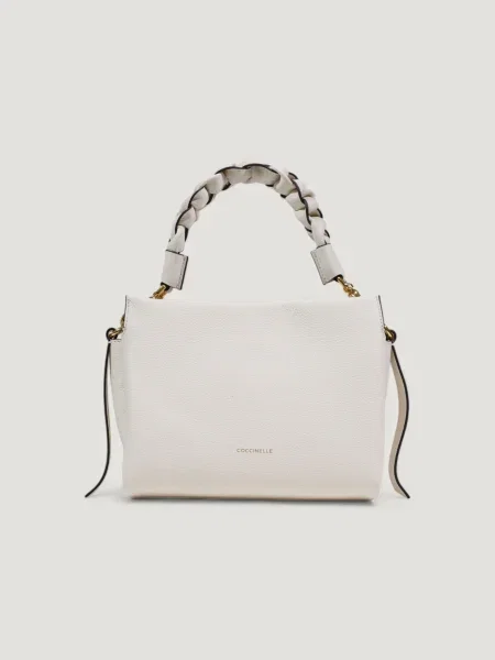 Кожена чанта Coccinelle бяло