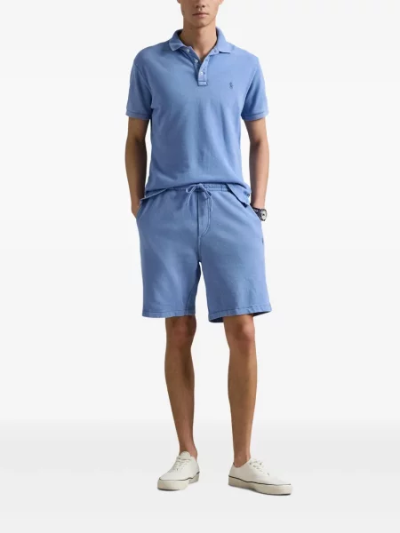 Pletene sportske kratke hlače Polo Ralph Lauren s printom bijela