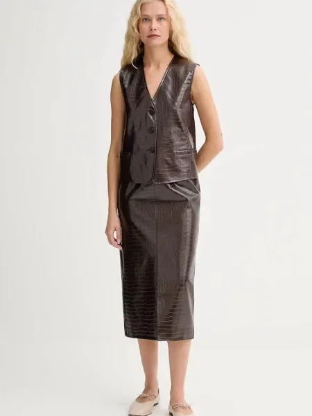 Жилет Isabelle Blanche однобортный коричневый