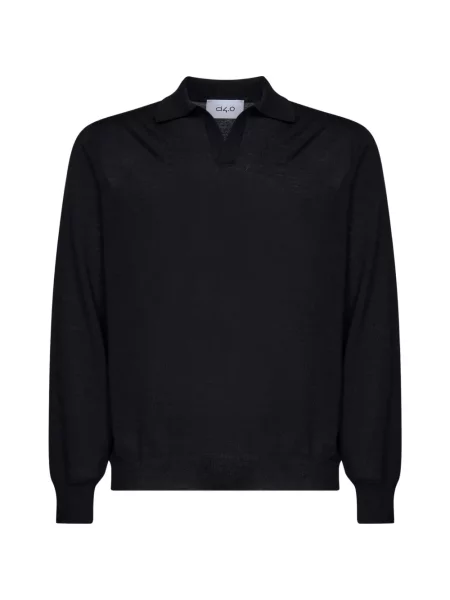 Tricou polo D4.0 de lână negru