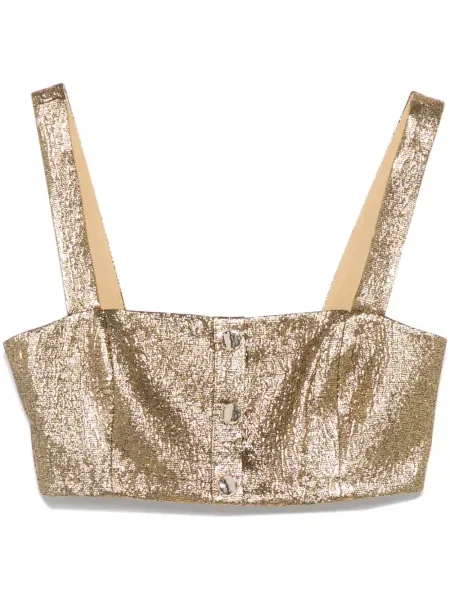 Top Self-portrait żakardowy złoty