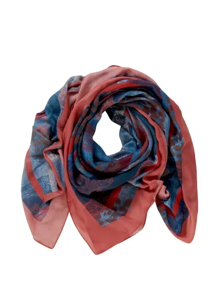Fular Betty Barclay cu imagine cu model paisley albastru