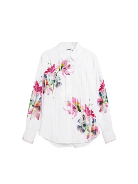 Desigual Bluză verde / roz / roz închis / natural alb