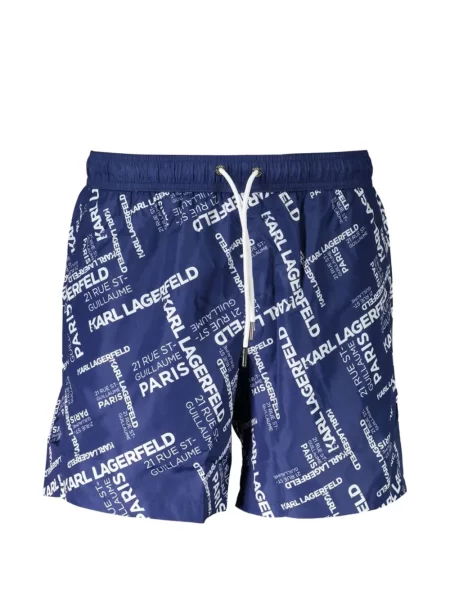 Slip de baie Karl Lagerfeld cu imagine cu cordon albastru