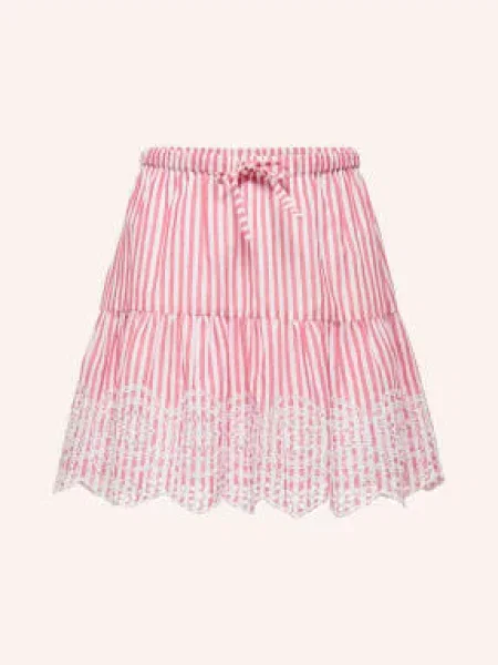 Only Sukně S Krajkou S Otvory světle červená bílá