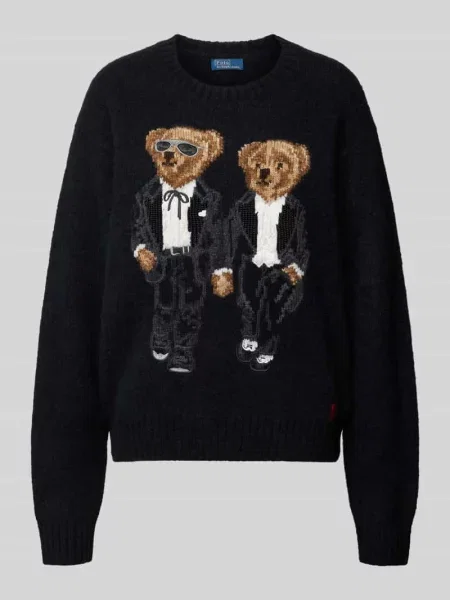 Sweter z dzianiny o kroju loose fit z mieszanki wełny i alpaki z motywem Polo Bear Polo Ralph Lauren