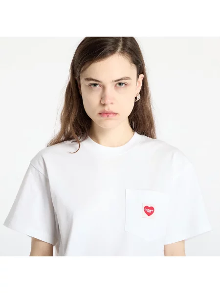 Tričko Carhartt WIP S/S Pocket Heart T-Shirt UNISEX White/ Red XS bílé