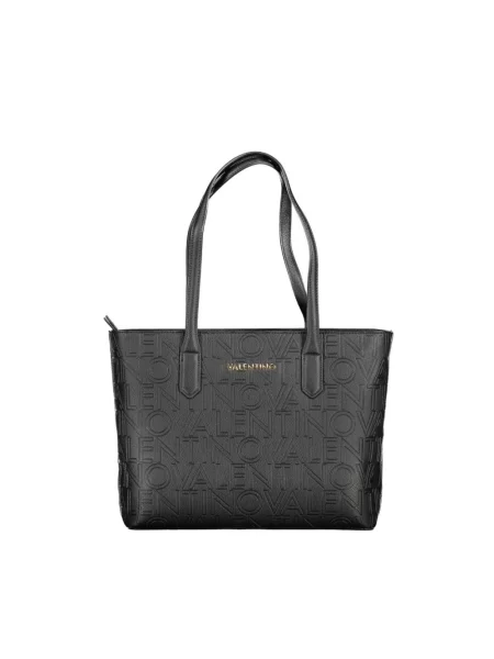 Lniana torebka Valentino By Mario Valentino czarna