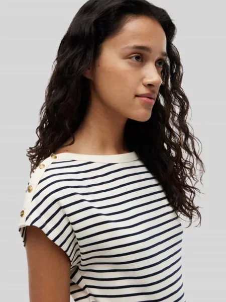 Męski t-shirt o kroju regular fit z czystej bawełny z detalami z guzików Tommy Hilfiger