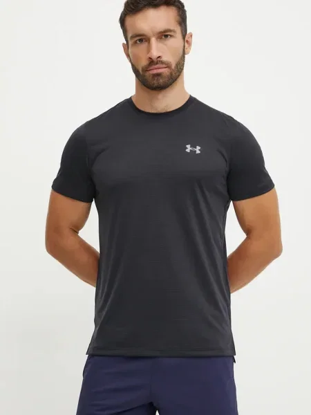 Under Armour futós póló Launch sima fekete