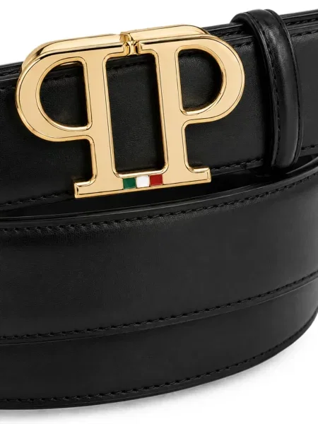 Cu centură curea Philipp Plein din piele negru