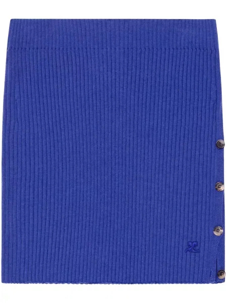 Mały spódnica mini Courreges prążkowana niebieska