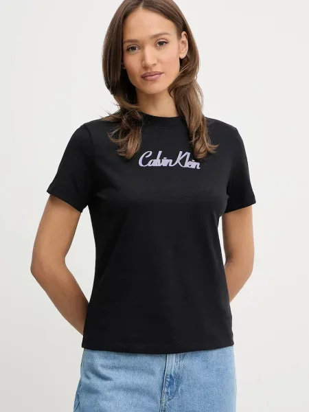 Тениска Calvin Klein Jeans дамска черно