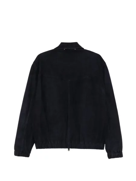 Geacă Paul Smith din piele de căprioară albastru