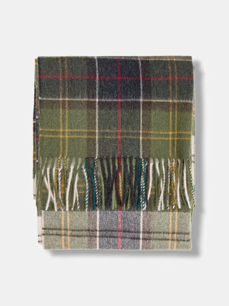 Шерстяной шарф Barbour зеленый