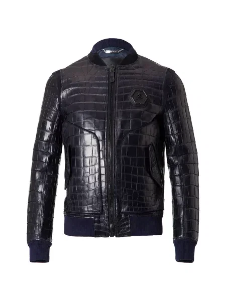 Geanta de piele Philipp Plein albastru