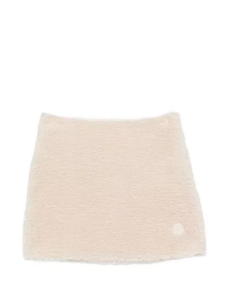 Fusta mini Moncler din fleece cu autograf