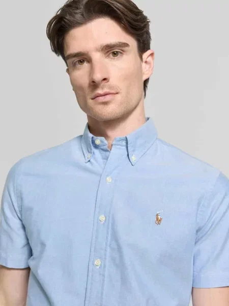 Koszula casual z czystej bawełny krój regular fit model CUBDPPCSSS' Polo Ralph Lauren błękitna