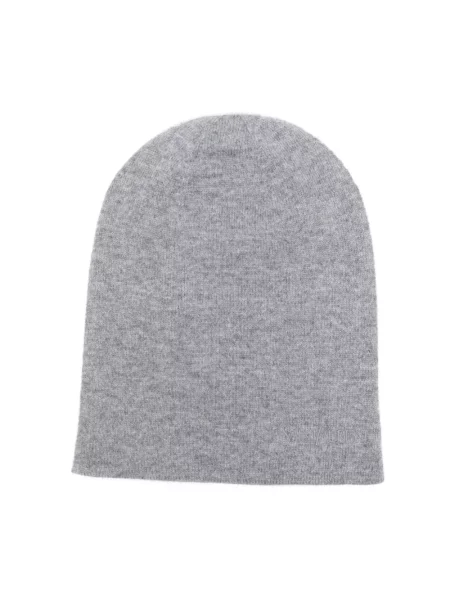 Czapka Saint Laurent z kaszmiru z logo szara