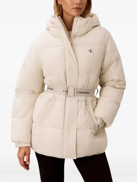 Cu centură geacă cu puf Calvin Klein cu glugă