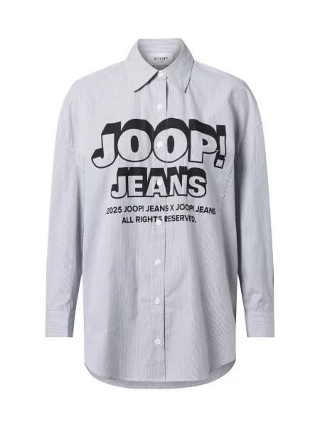 Joop Jeans bluzka koszulowa Kobiety szary|biały w paski S biała