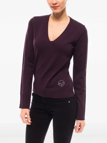 Pulover Montana Blu cu decolteu în V violet