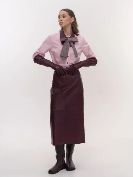 Спідниця міді Seven Eleven поліуретан/поліестер бежевий