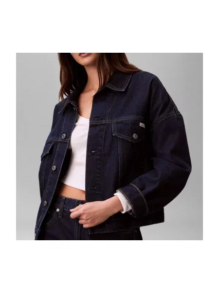 Calvin Klein Jeans De blugi geacă TRUCKER | Relaxed fit negru