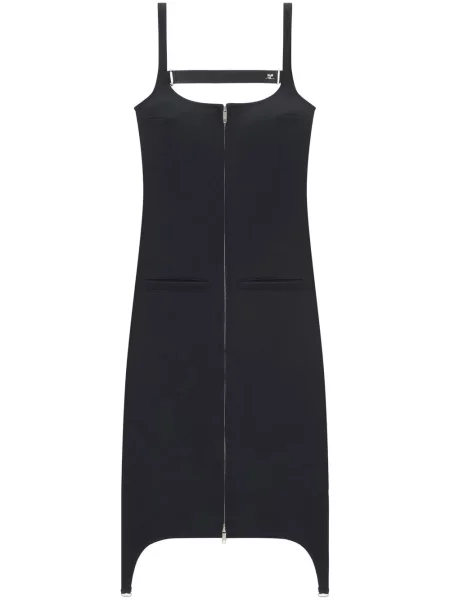 Rochie maxi Courreges din țesătură twill lungă de costum negru