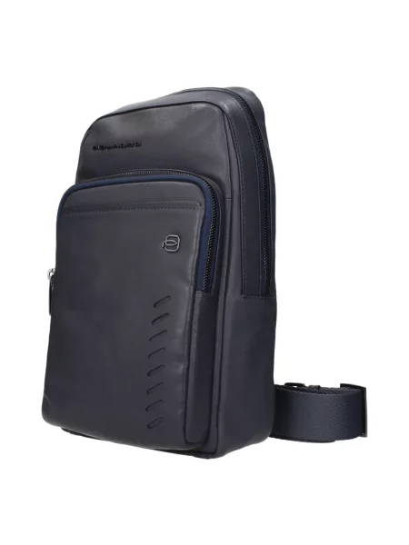 Torebka crossbody Piquadro skórzana niebieska