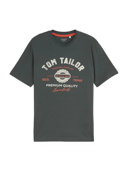 TOM TAILOR Tričko olivová / červená biela