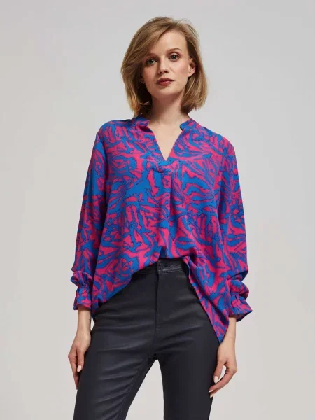 Cămașă Marisse cu decolteu în V negru