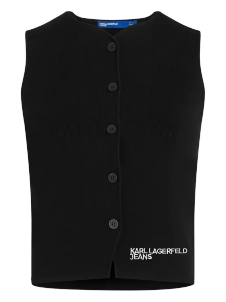 Vestă denim Karl Lagerfeld Jeans tricotate negru