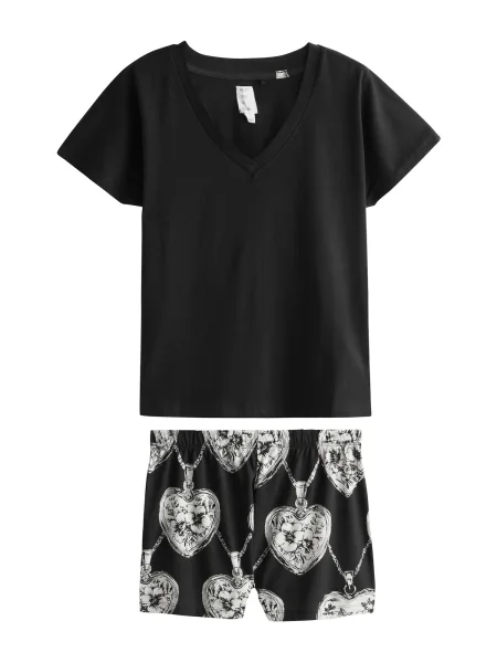 Next Kratke hlače za spanje črna bela